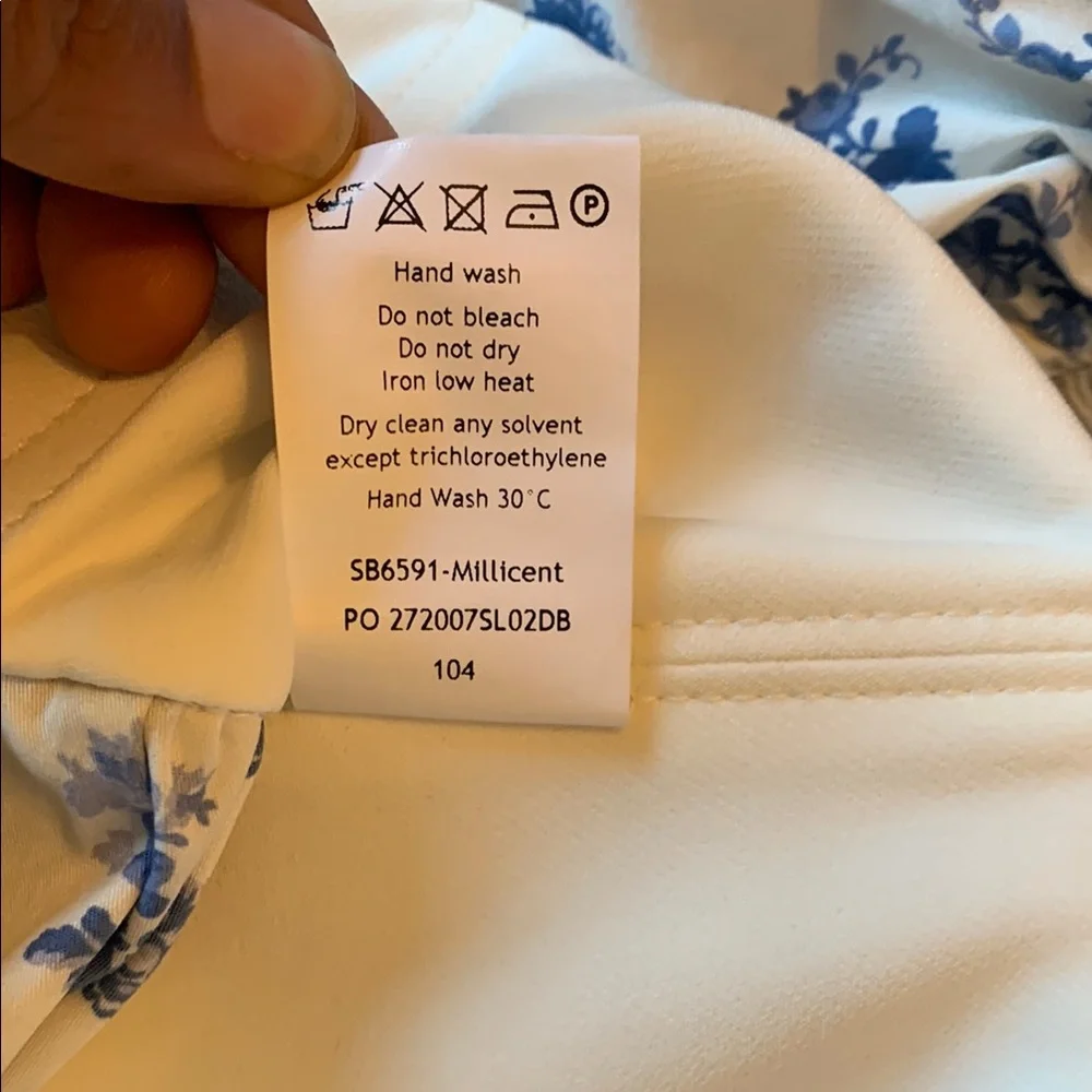 House of CB | EUC Blue Print Cropped Corset Top | Sz XS - Picture 6 of 12